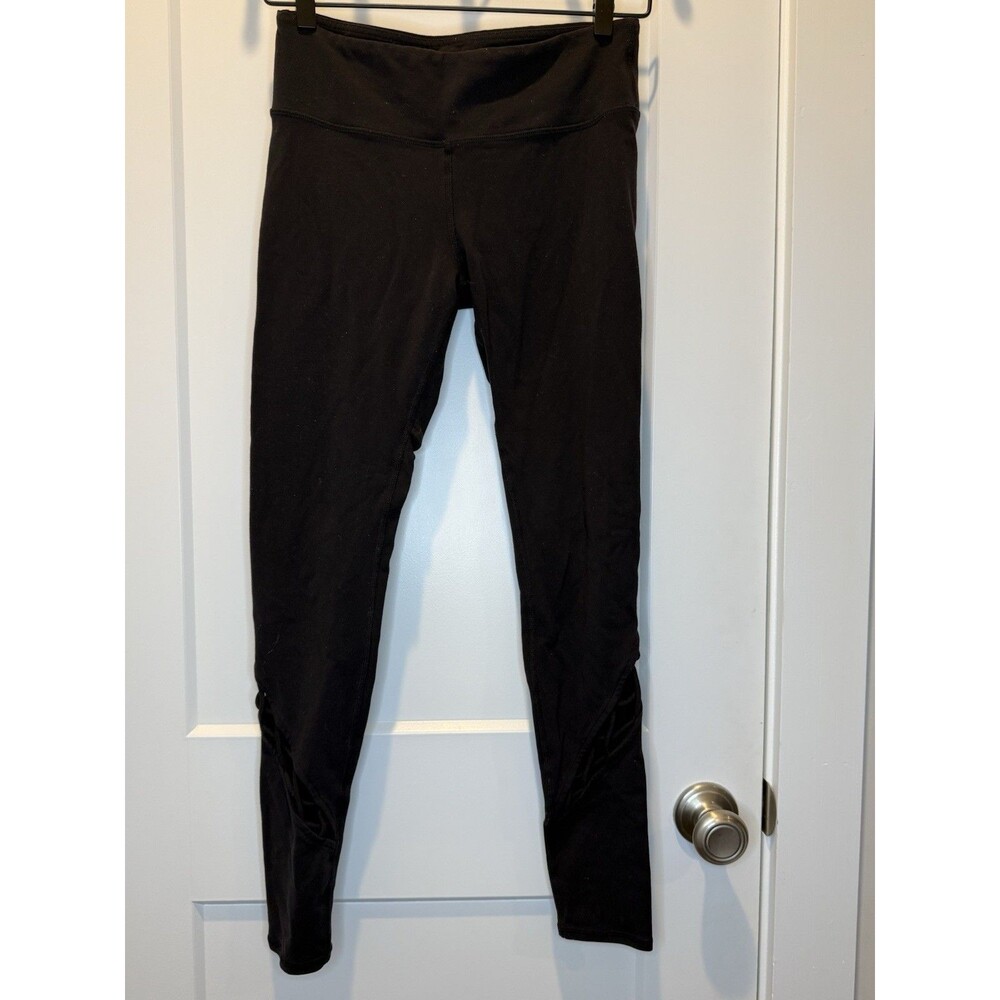 Womens Alo Entwine Yoga Leggings Full Length Mid Rise Black Small 26” Activewear